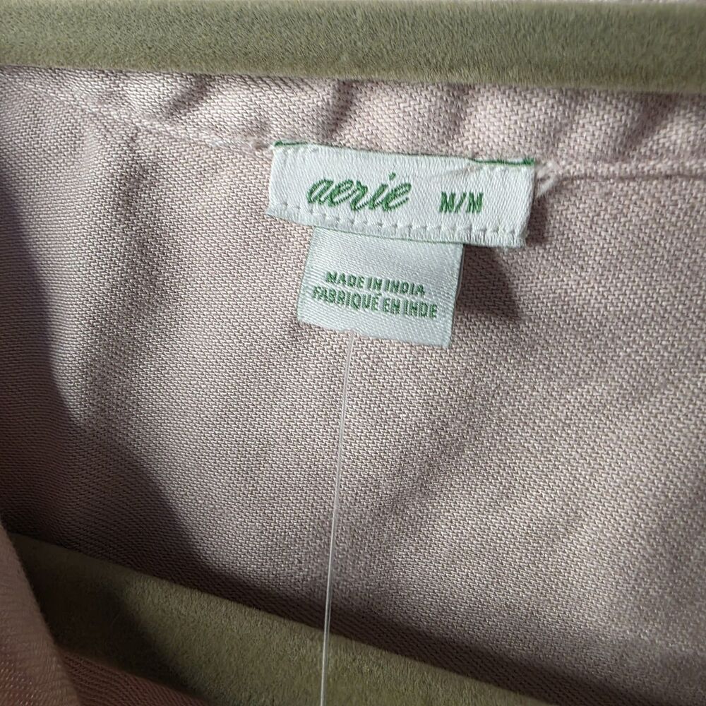 NWT Aerie Button Up Cotton Shirt Size Medium Oversized Pink Preppy Classic - Picture 6 of 9
